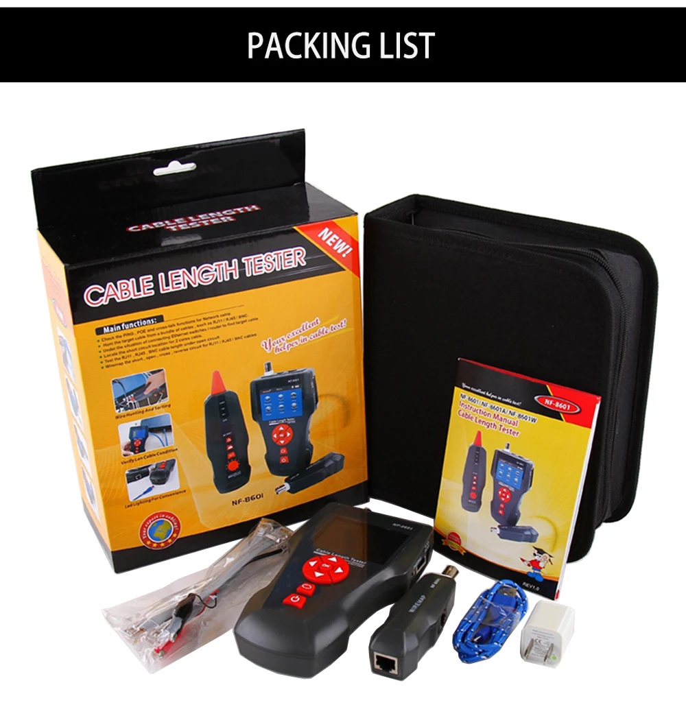 NOYAFA Netzwerkkabeltester NF-8601 Ethernet-Kabeltracker mit PoE/PING-Funktion, Messung der Länge, Wiremap-Tester, Netzwerkwerkzeuge – Detail 9