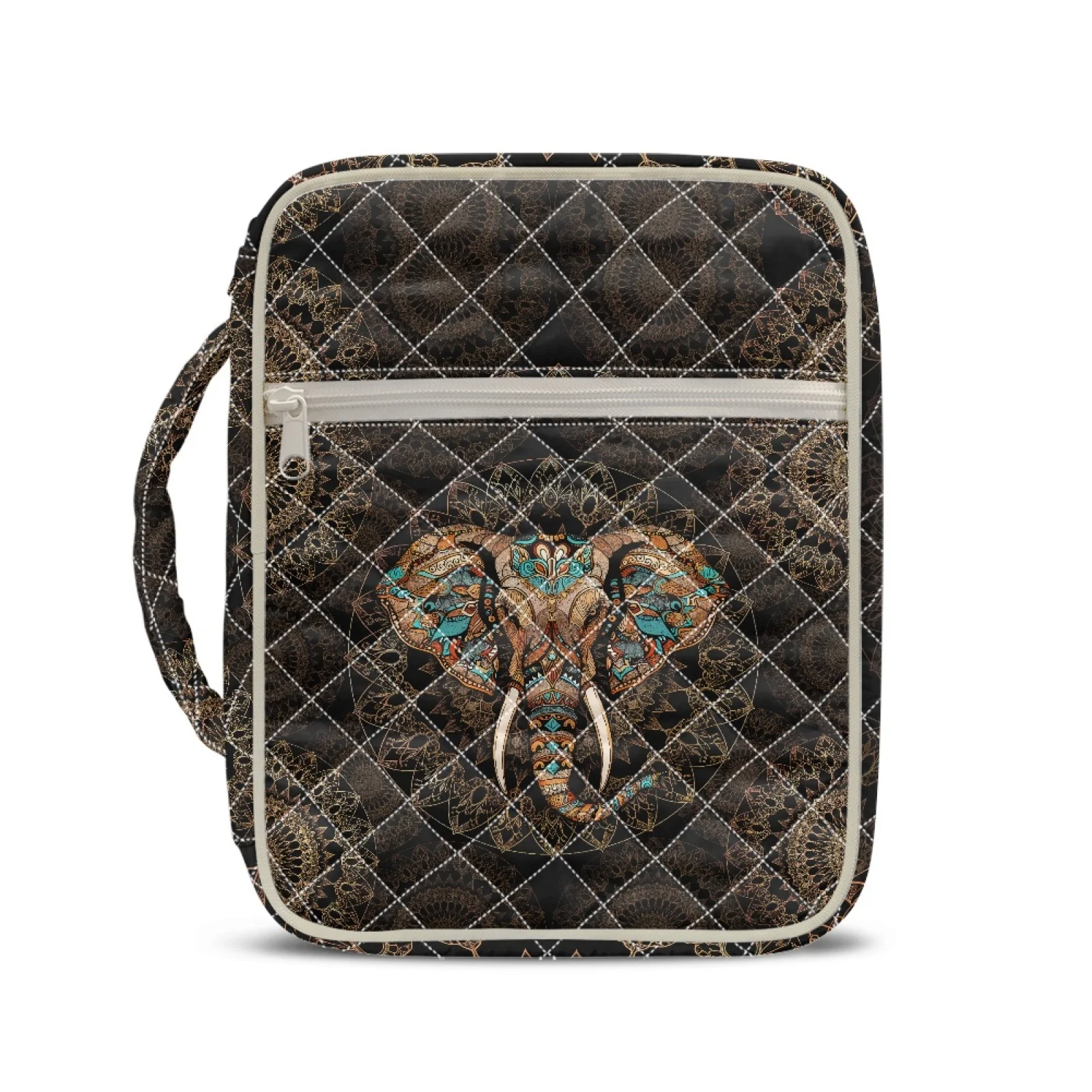 Coloranimal Large Capacity Quilted Bible Cover Lightweight Bibles Protector Box for Spiritual Women Elephant 2026 Collection