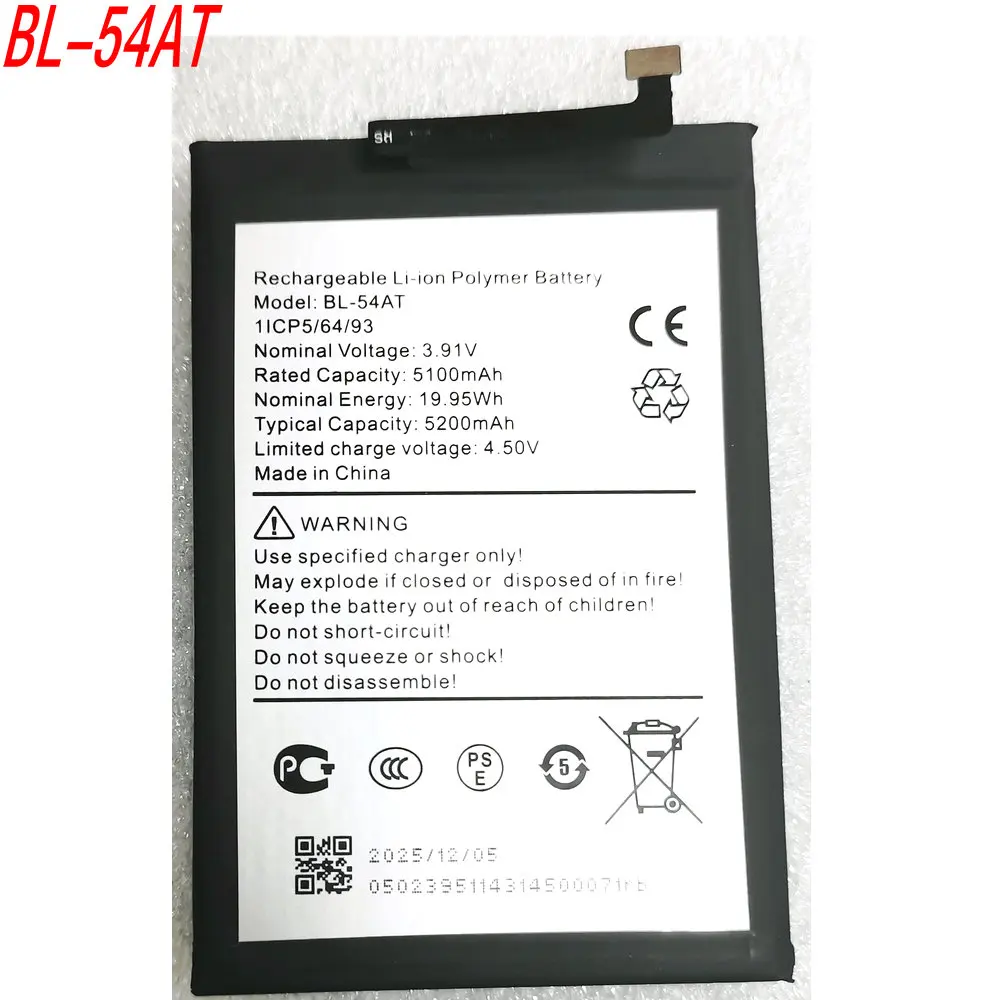 

3.91V 5100mAh New BL-54AT High Capacity Battery For Infinix TECNO Mobile Phone 1ICP5/64/93
