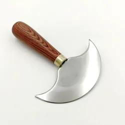 Professional Leather Knife 90mm/120mm Half round Blade DIY Handcraft Wood Handle Cutting Skiving Tool for Craft