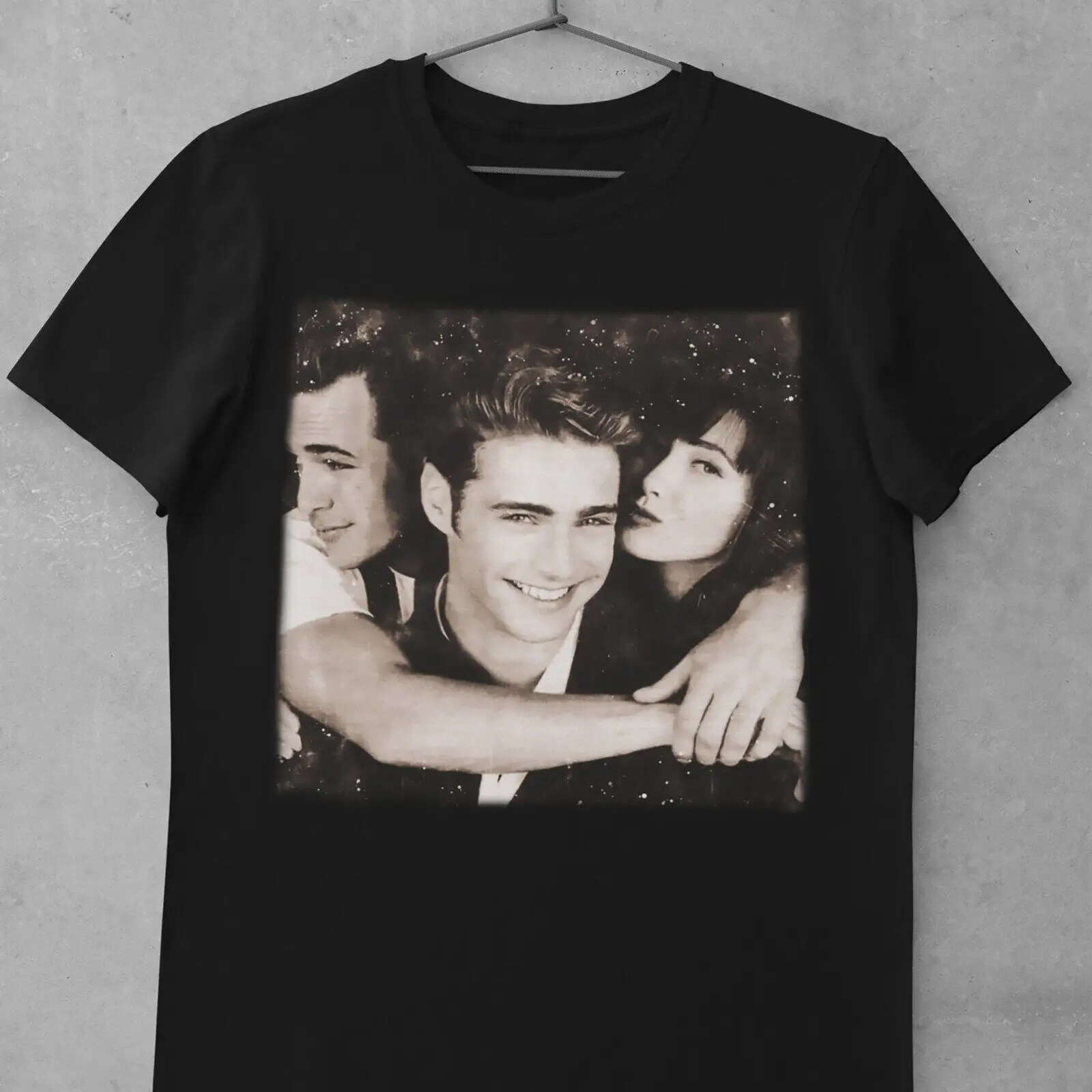 Vintage old movie style Beverly Hills 90210 Luke Perry Jason Priestley Shannen D T Shirt