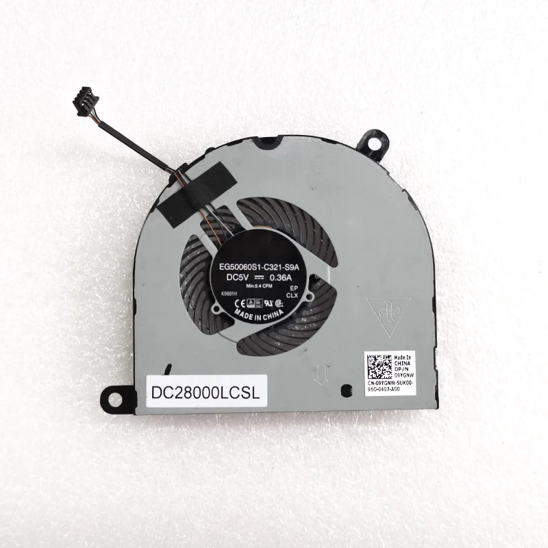 Ventilador de refrigeração portátil, ventilador refrigerador para Dell Latitude 5480, 5490, 5491, 5495, 09YGNW, 9YGNW, DC28000LCSL, radiador original, novo