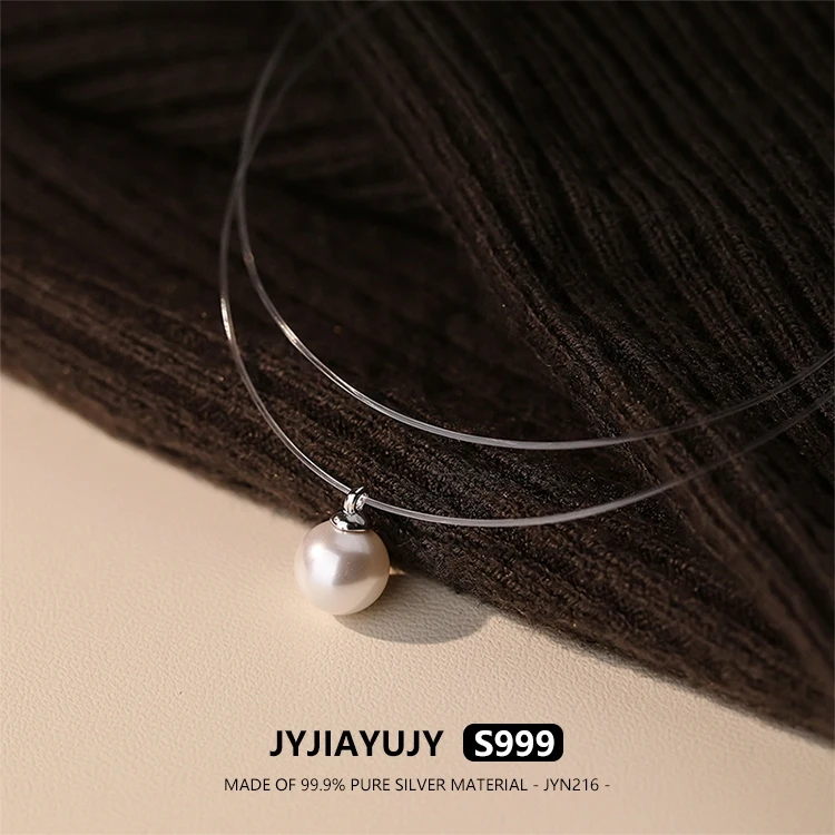 

JYJIAYUJY 100% Whole Original Pure Silver S999 Pendant Necklace Chain Mermaid Tears Pearl Fashion Jewelry Gift Daily JYN216
