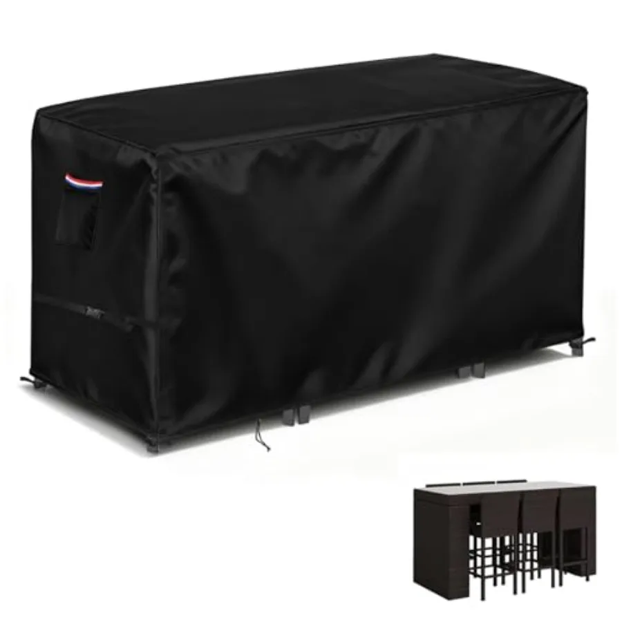 

Чехол для барного стола 74 дюйма, водонепроницаемый, сверхпрочный, для уличных обеденных гарнитуров, барных стульев, высоких столов и табуретов