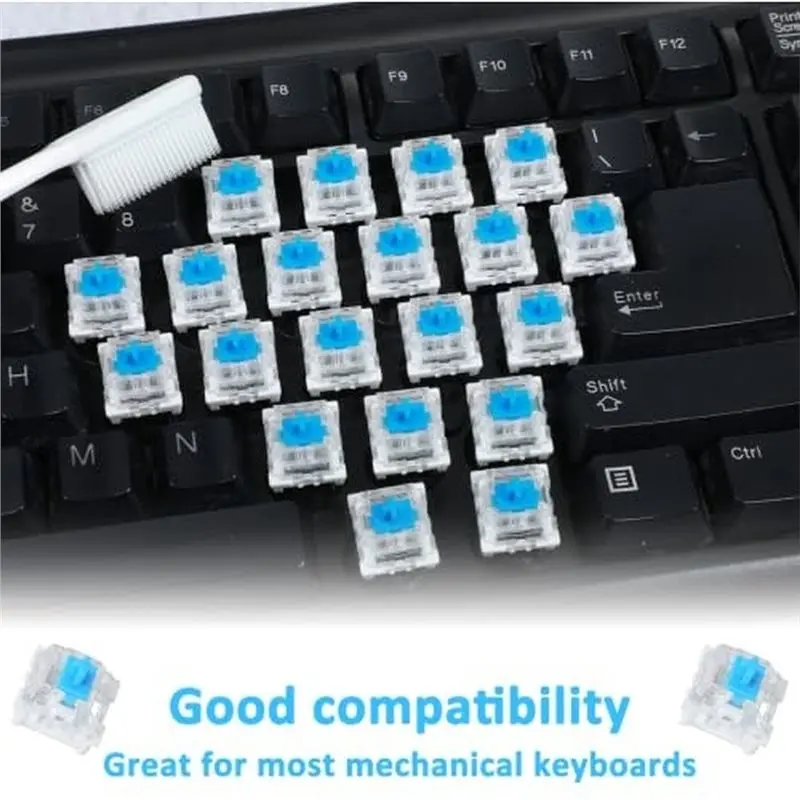 For Mechanical Keyboard Switches,3 Pin 80 Pcs Pre-Lubricated Clicky Key Switches For Gaming Keyboard