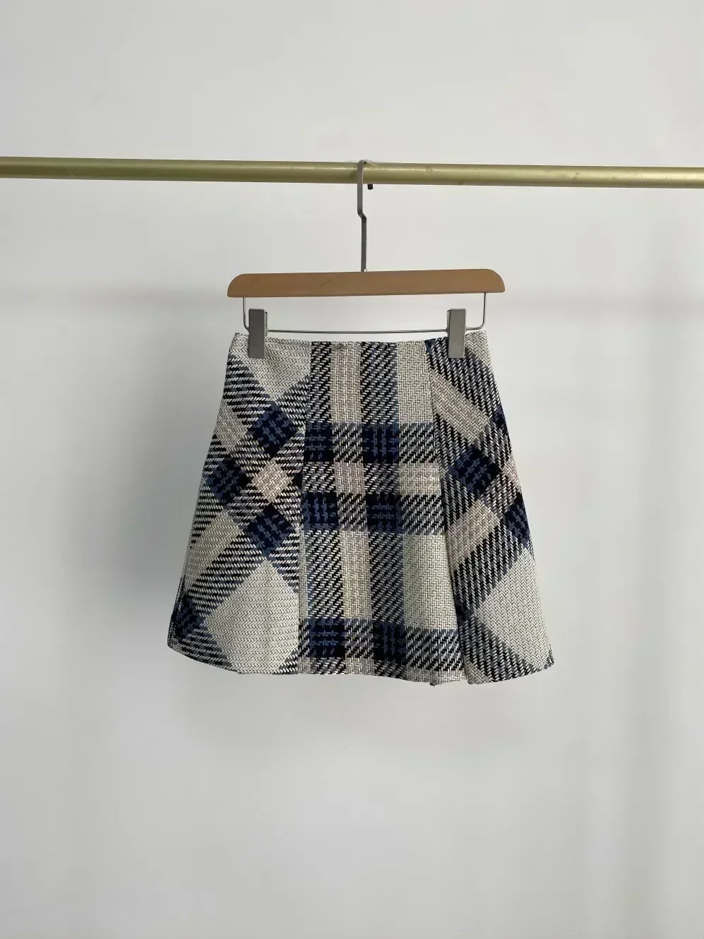 Kuzuwata High Waist Slim Contrast Color Plaid Mini Skirt Kawaii Autumn Winter Japanese Jupe Harajuku Faldas Mujer Moda