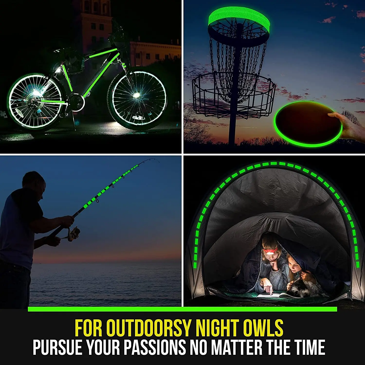 1 Roll Luminous Tape Long Lasting Fluorescent Sticker for Outdoor Sports Night Decoration Home Marking