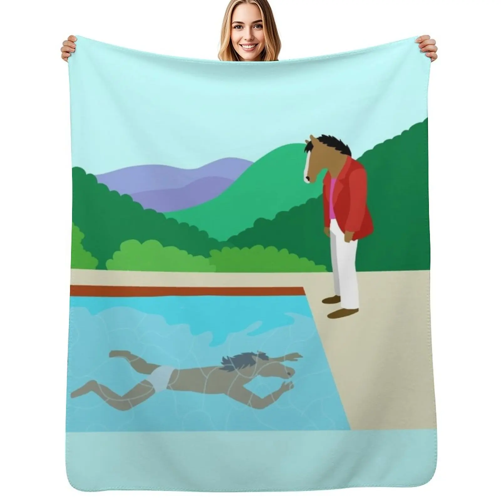 

Minimal Horseman Throw Blanket Flannel Fleece Soft Warm Throw Blanket