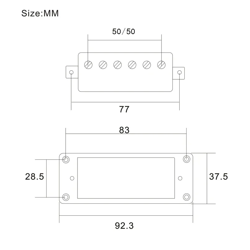 Mini 6-Hole 4-Core Wire LP Electric Guitar Humbucker Pickup Coil Splitting Black/Gold/Chrome (Neck and Bridge are Universal)