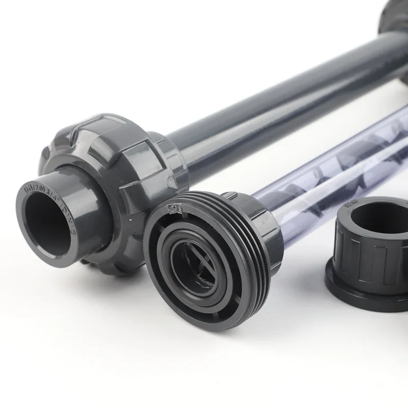 20~63mm Union Fast Connector UPVC Pipe Helical Static Mixer Industry Anti Corrosion Plastic Dosing Liquid Mixing Device