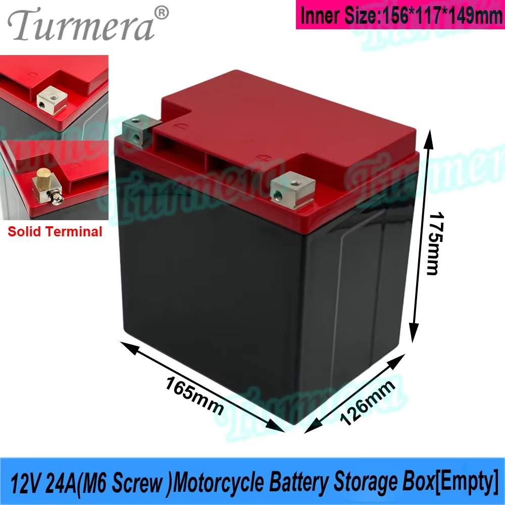 

12V 24A YTX30L-BS Motorcycle Battery Storage Box Car Starting Fit for 18650 32700 33140 Batteries Lead-Acid Replacement use