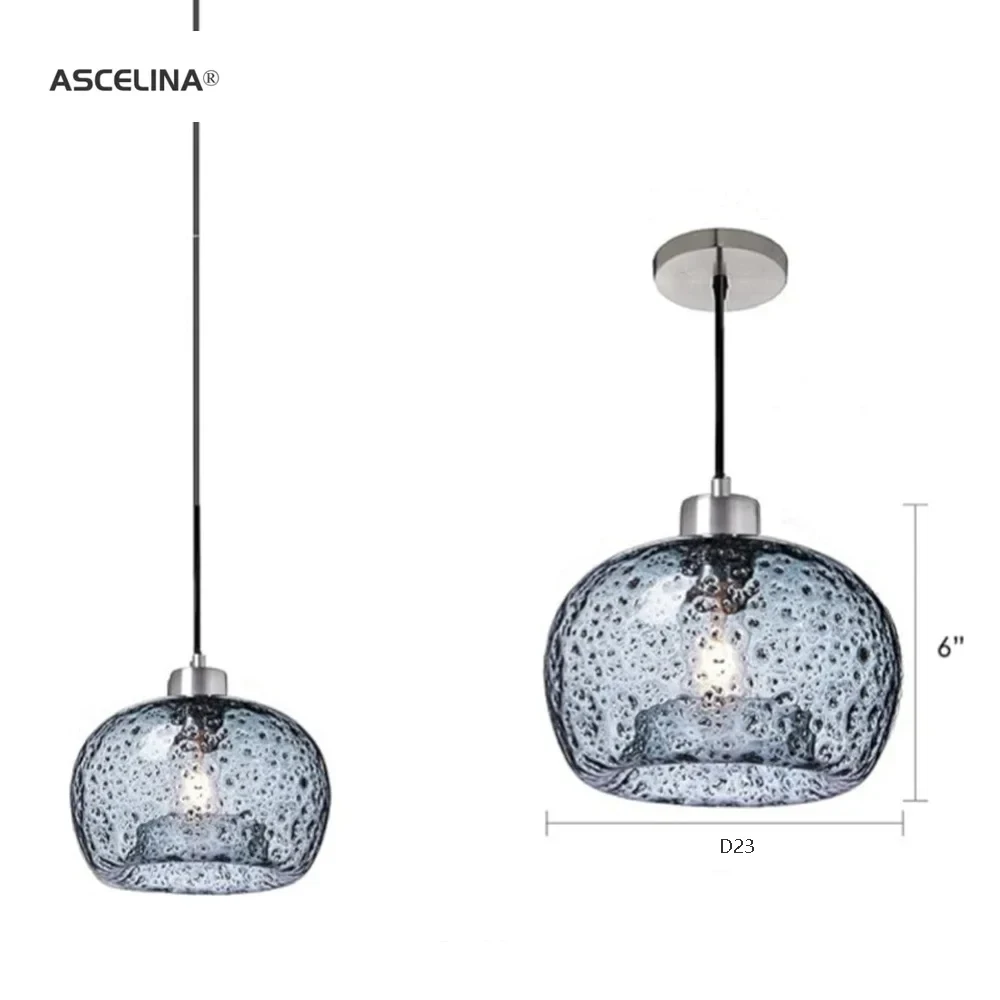 Imagem -04 - Nordic Art Glass Pendant Light Vintage Vapor Bubble Glaze Chandelier Pendant Light Bar Varanda do Quarto Fio do Sótão Refeições