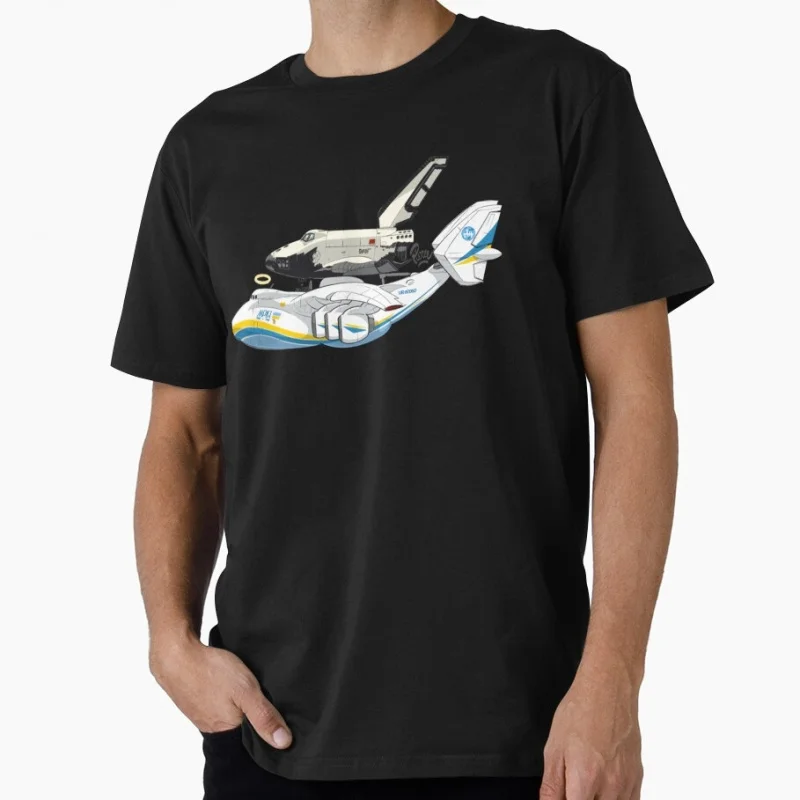 

Antonov An-225 & Buran Cargo Aircraft Jet plane T Shirt 0601 Super Heavy Transport Aircraft Graphic Clothes All size tee S-6XL