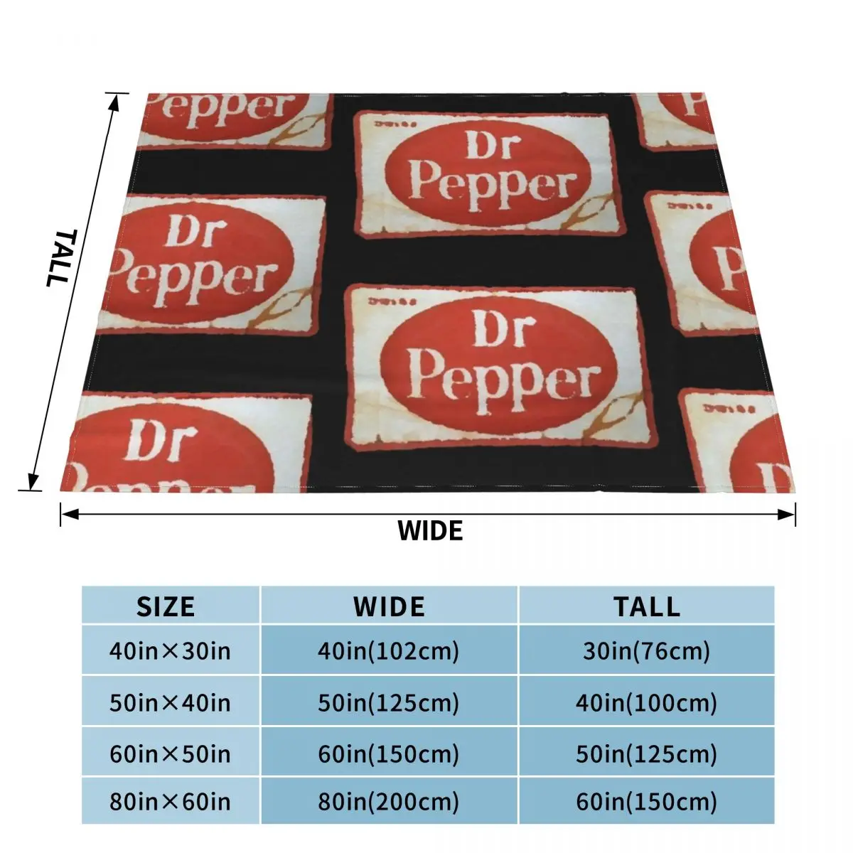 Vintage Rusty Dr. Pepper Soda Sign Throw Blanket Fluffy Softs Shaggy Luxury Designer Moving Blankets