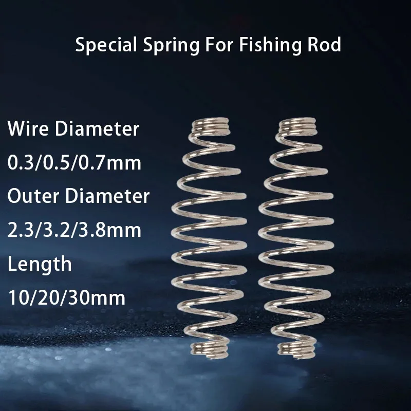 

304 Stainless Steel Drum Spring Wire Diameter 0.3/0.5/0.7Mm Fishing Rod Part Outer Diameter 2.3/3.2/3.8Mm Length 10/20/30Mm