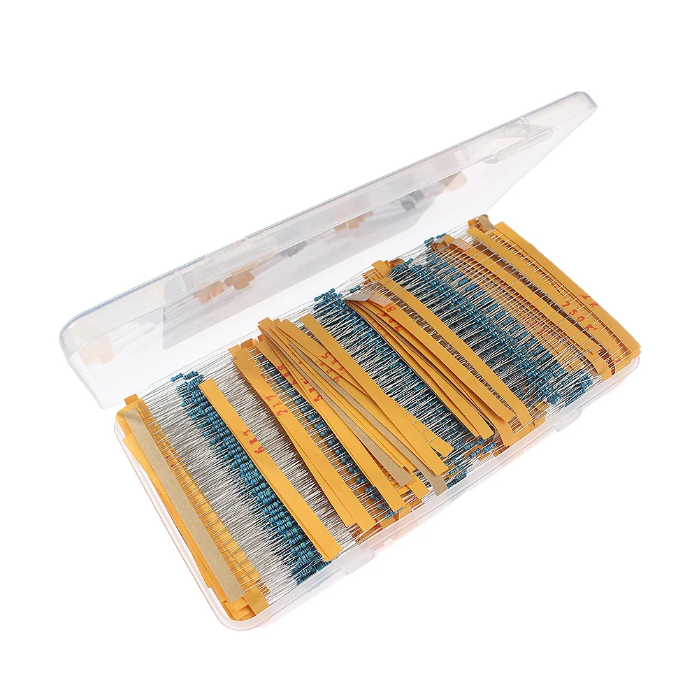 2600PCS/Set 130 Kinds 1/4W Resistance 1% Metal Film Resistor 1ohm-3M Resistors Assortment Kits Fixed Resistor with Box