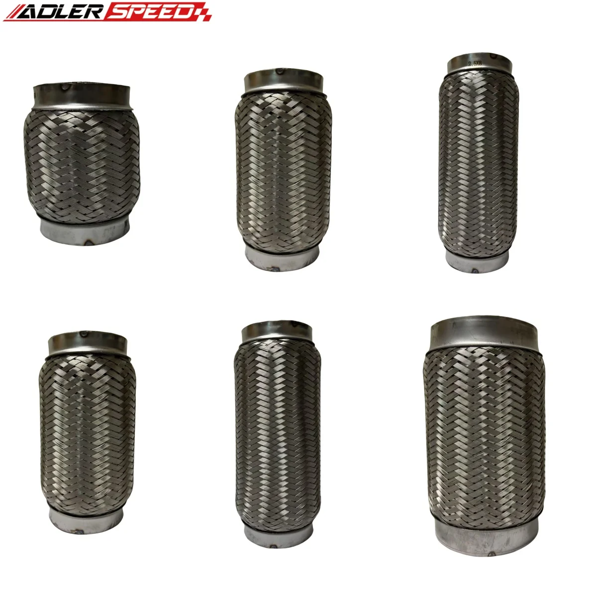 

1.75" 2" 2.25" 3" 4" ID Exhaust Flex Pipe Coupling SS Double Braid 4" 6" 8" 10" Bellows+Inner braid +Out braid
