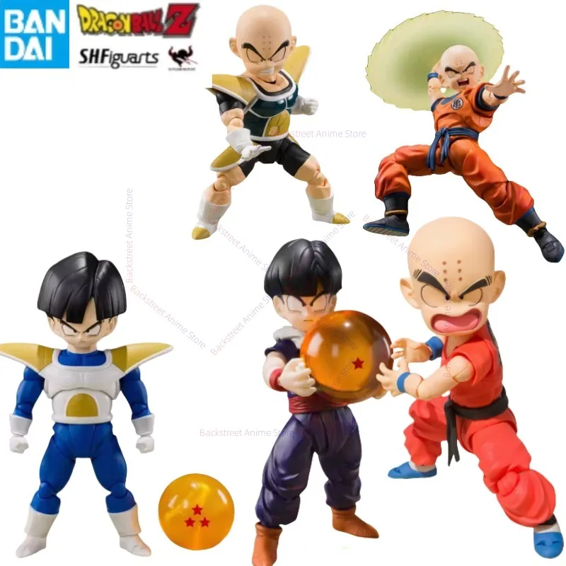 Bandai S.H.Figuarts SHF Dragon Ball Son Gohan Kling Krillin Battle Suit Anime Action Figure Toy Gift Model in Stock