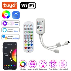 Rgb Denetleyici Wifi Akıllı Yaşam Müzik Sync Rgb Şerit LED Işıkları Denetleyici Rgb Bant Akıllı 24key Led Denetleyici Tuya Wifi