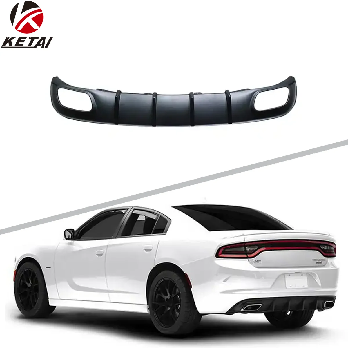 High Quality Rock Style PP Rear Diffuser Lip Bumper Normal Bumper For Dodge Charger 2015-2022