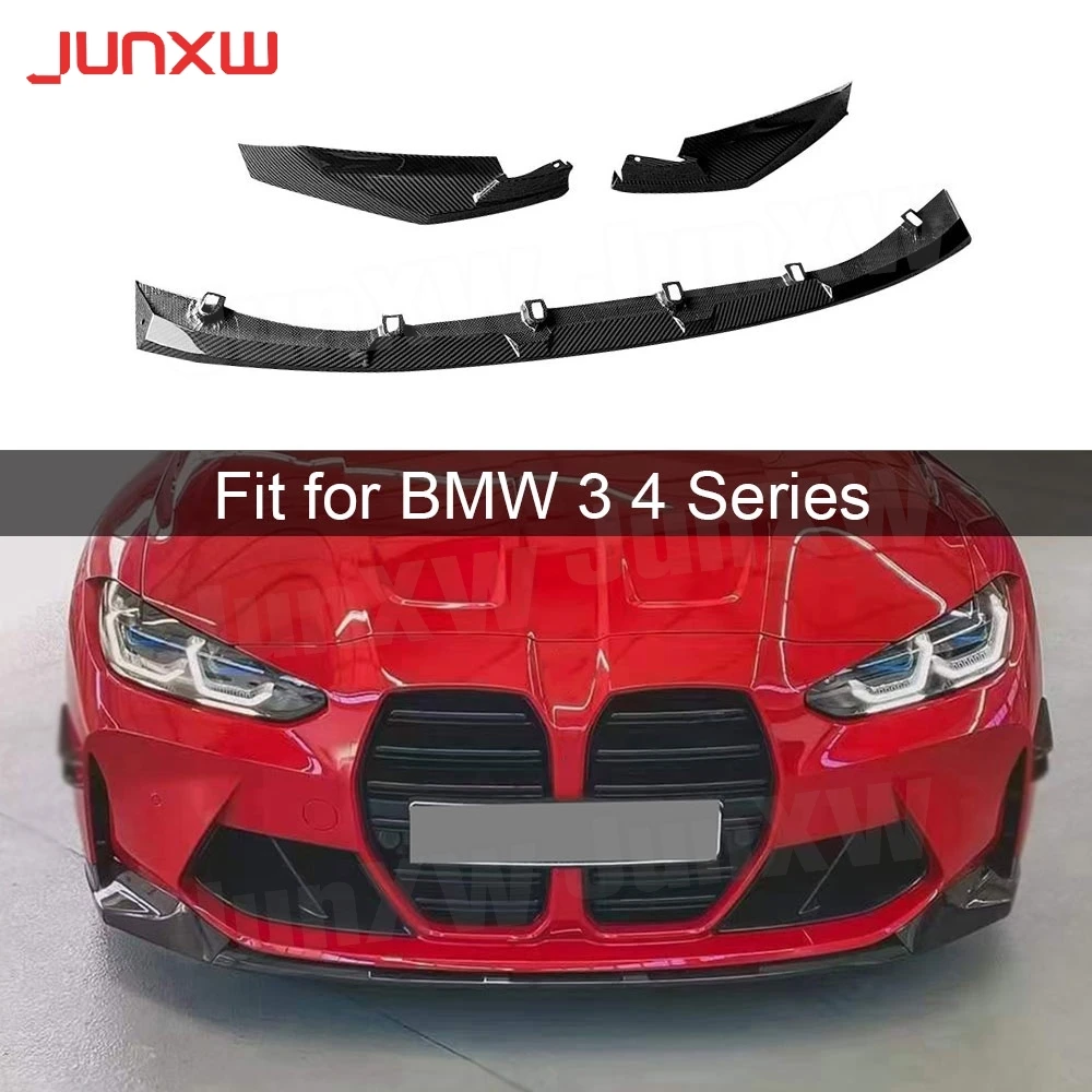 

Dry Carbon Fiber Front Bumper Splitters Lip Body Kit Spoiler For BMW 3 4 Series G80 G82 G83 M3 M4 2021+ FRP Cars Accessories