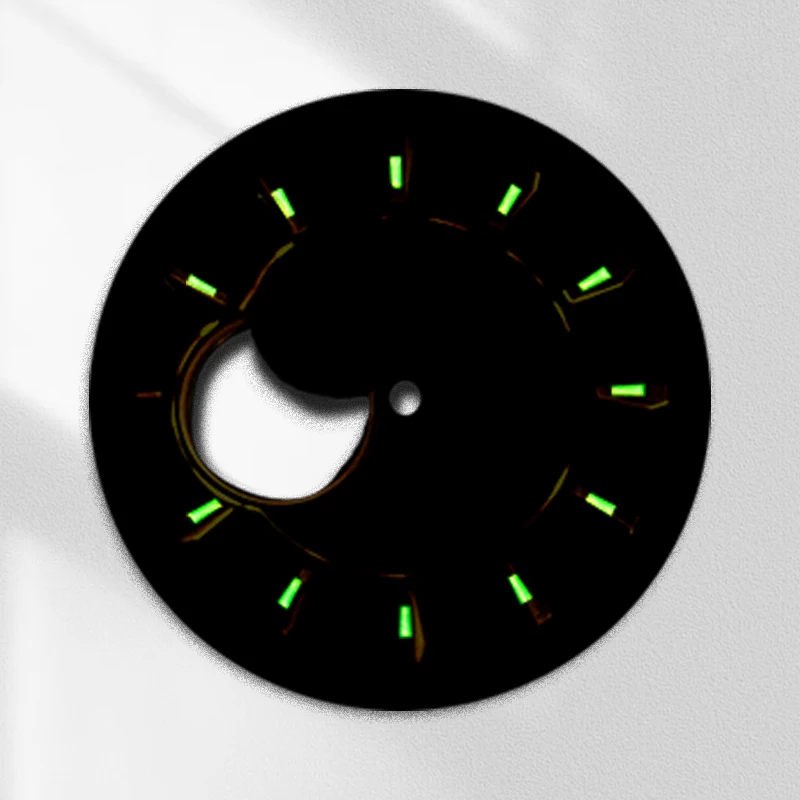 Mod Black Gold White 28.5mm NH36 Dial Custom Logo Watch Dial Fits Japanese Movement Watch Repair Accessories Parts