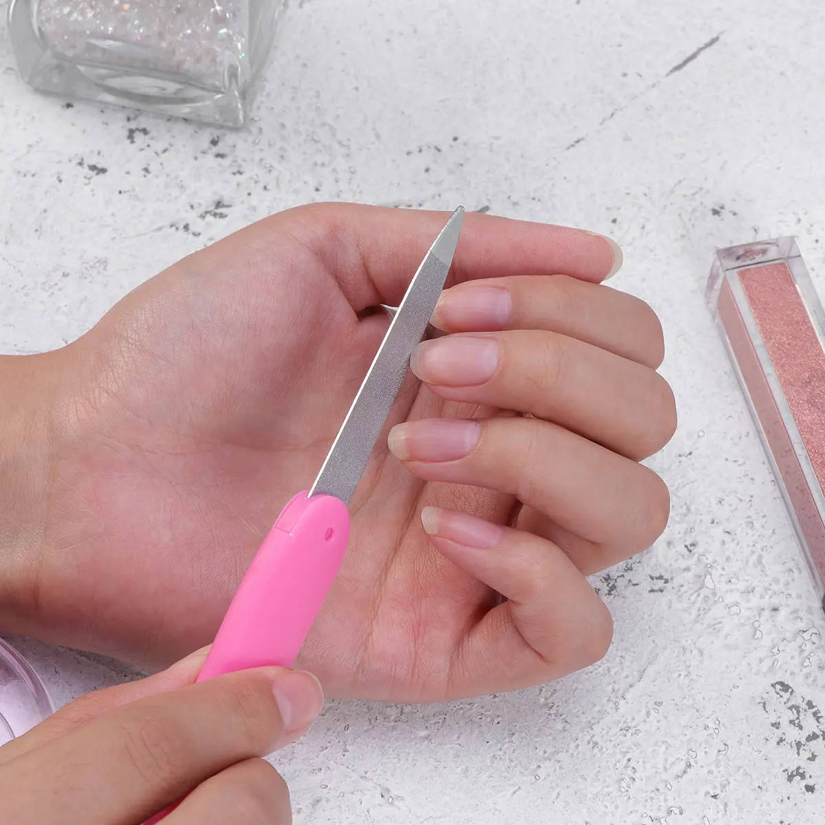 

3Pcs High Quality Stainless Steel Nail Files Foldable Compact Manicure Tool Set for Clean Beautiful Nails Nail File Buffer Kit