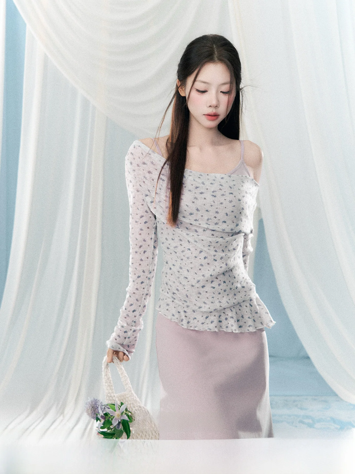 

Purple Berry Women's Summer Spring New High Waist Fi Tail Design Dr Korean Sle Commute ort Sve Overhead Dr