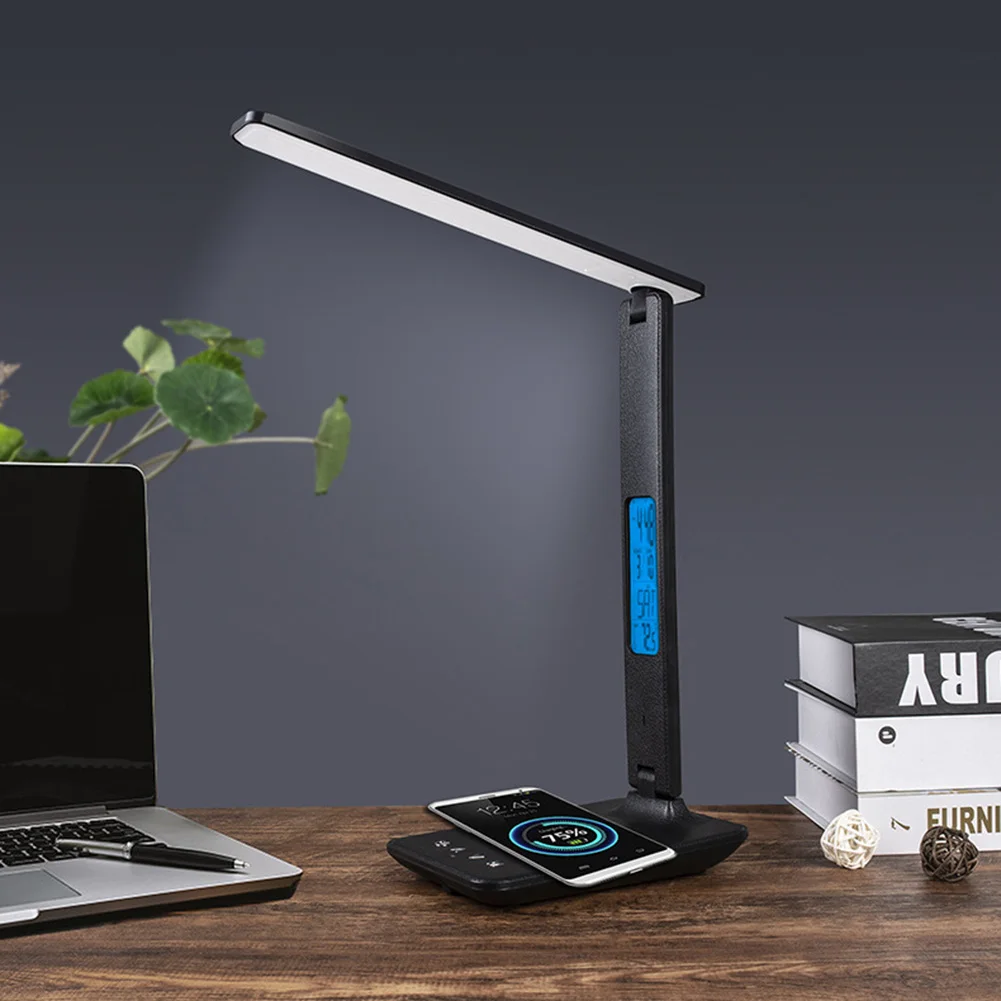 Rechargeable Folding Table Lamp with Display Screen, Touch Dimming, Eye Protection, Night Light for Bedroom, Multifunctional