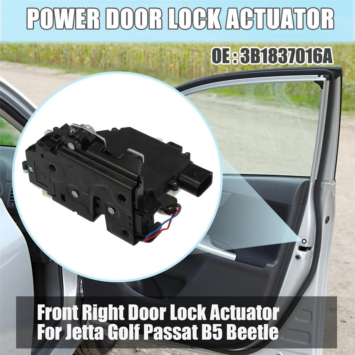 New Front Right Door Lock Actuator Latch for VW Jetta Golf Passat B5 Beetle 3B1837016A