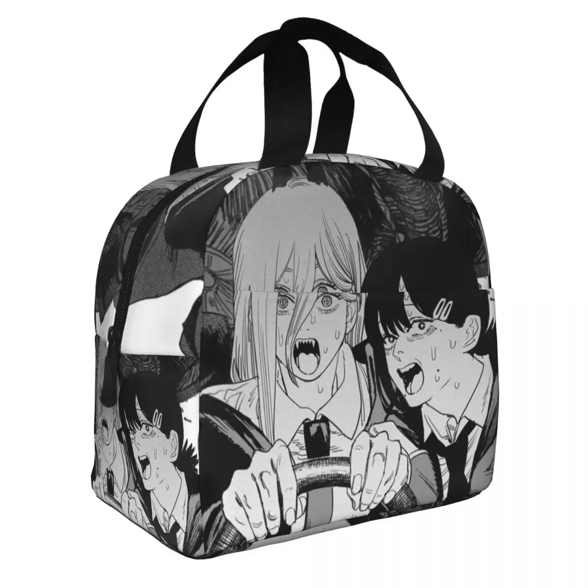 Custom Manga Chainsaw Man Lunch Bag Thermal Cooler Insulated Lunch Box for Women Children School Work Picnic Food Tote Container