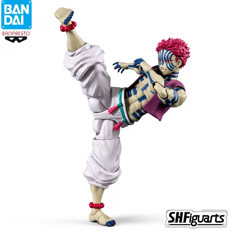 En Stock, Figura de Acción Original Bandai S.H. Figuarts Demon Slayer Akaza, Muñeco Nuevo en Caja, Personajes de Anime