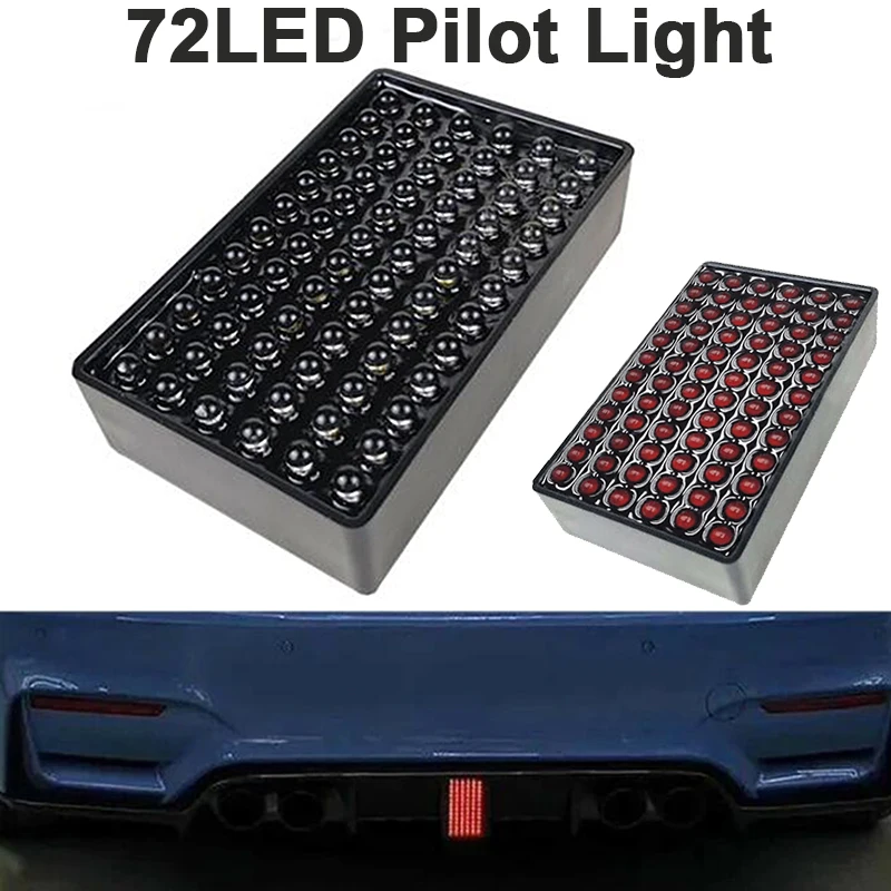 12V F1 Style 72LED Car Tail Light Rear Diffuser Spoiler LED Brake Light Pilot Lamp Universal Car Lighting