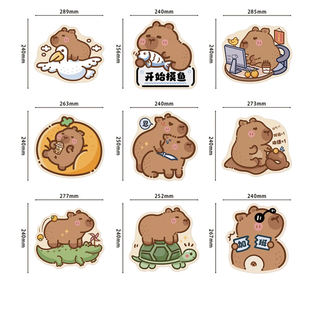 Tapis de souris en caoutchouc doux non ald-ald, tapis de café de dessin animé mignon, polymères de souris Capybara