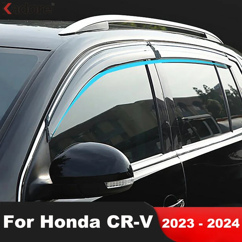 

Дефлекторы окон для Honda CRV CR-V 2023 2024, ветрозащитный дефлектор, солнцезащитный козырек, защита от дождя, вентиляционная рамка, крышка, автомобильные аксессуары