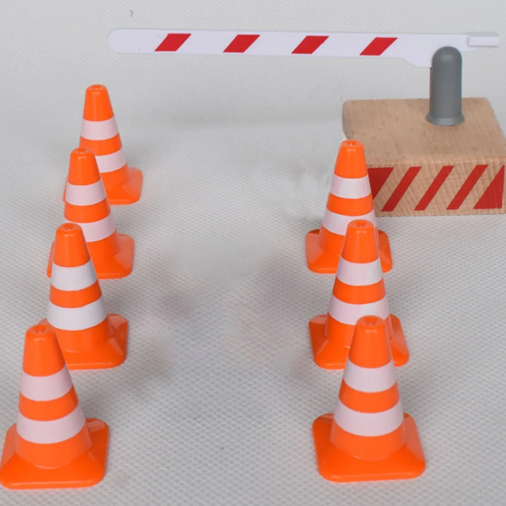 7/14pcs Kids Road Cones Kindergarten Teaching Aids Traffic Sign Toys Educational Simulation Traffic Sign Mini Roadblocks Cones