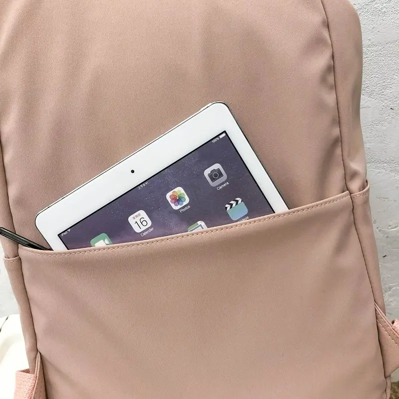 Mochila escolar para adolescentes, morral de nailon con estampado de flores bonitas, color rosa, para estudiantes de secundaria