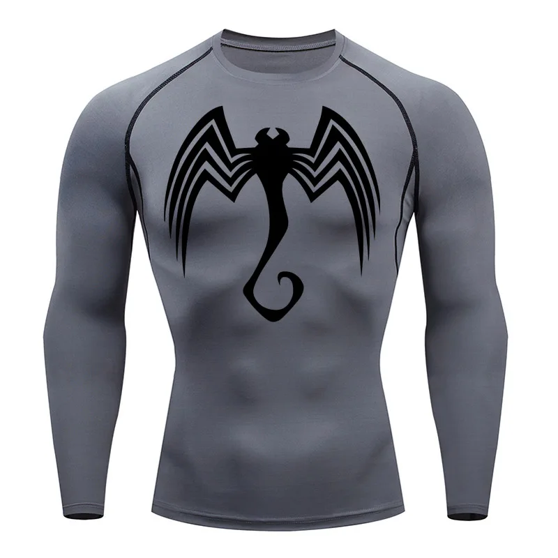 2099 Parallel Universe Battle Suit Compression Long Sleeve Shirt Men's Fitness T-Shirt Sun Protection Second Skin Black Short