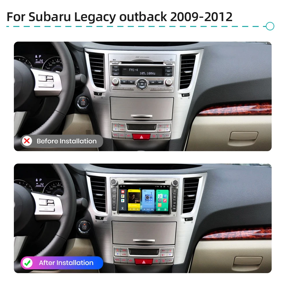 Android 13.0 Car Multimedia Player CarPlay GPS Navigation RDS 4G WiFi Bluetooth Car Radio For Subaru Legacy outback 2009-2012