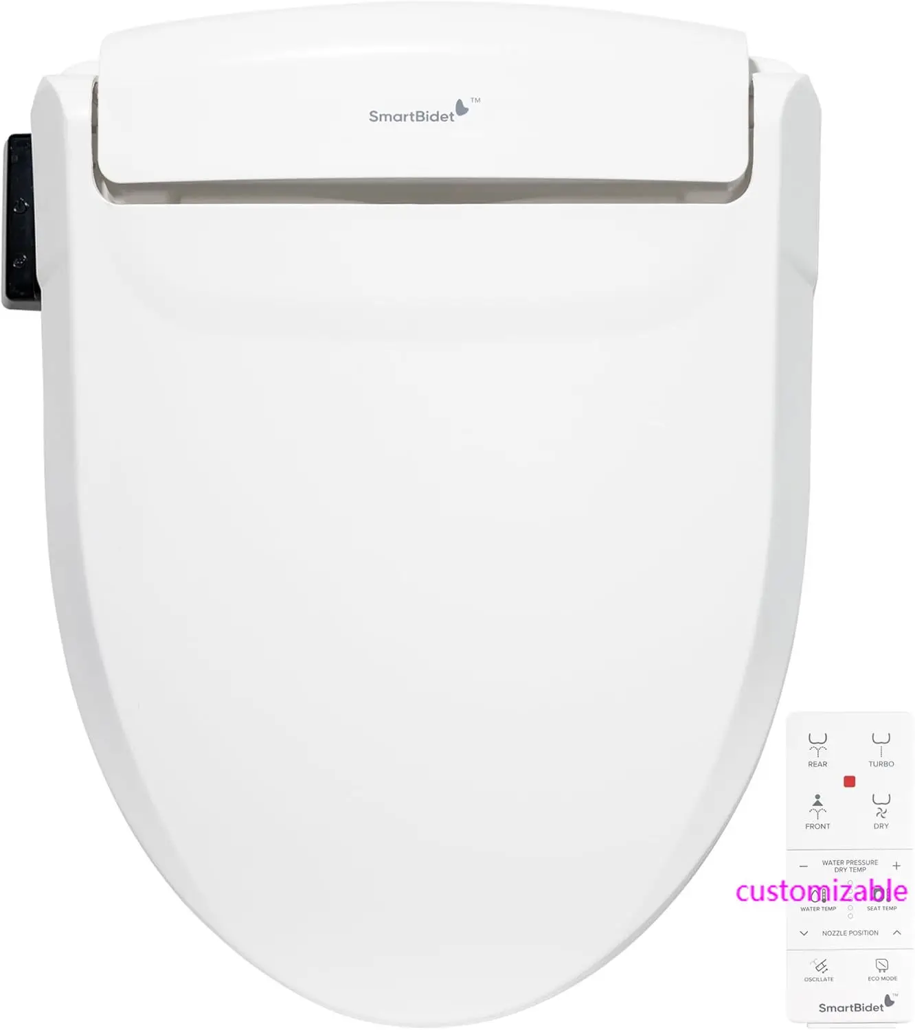 

SB-1000 Electric Bidet Seat for Elongated Toilets with Remote Control- Electronic Heated Toilet Seat with Warm Air Dryer