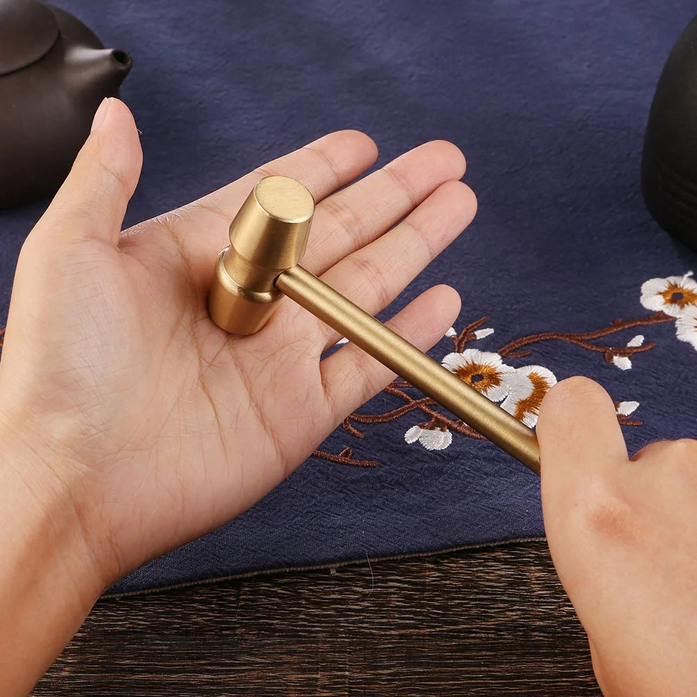 Hobby Craft Mini Hammer Gold Nails Screwdriver Desktop Decor Statue Brass Small Toy