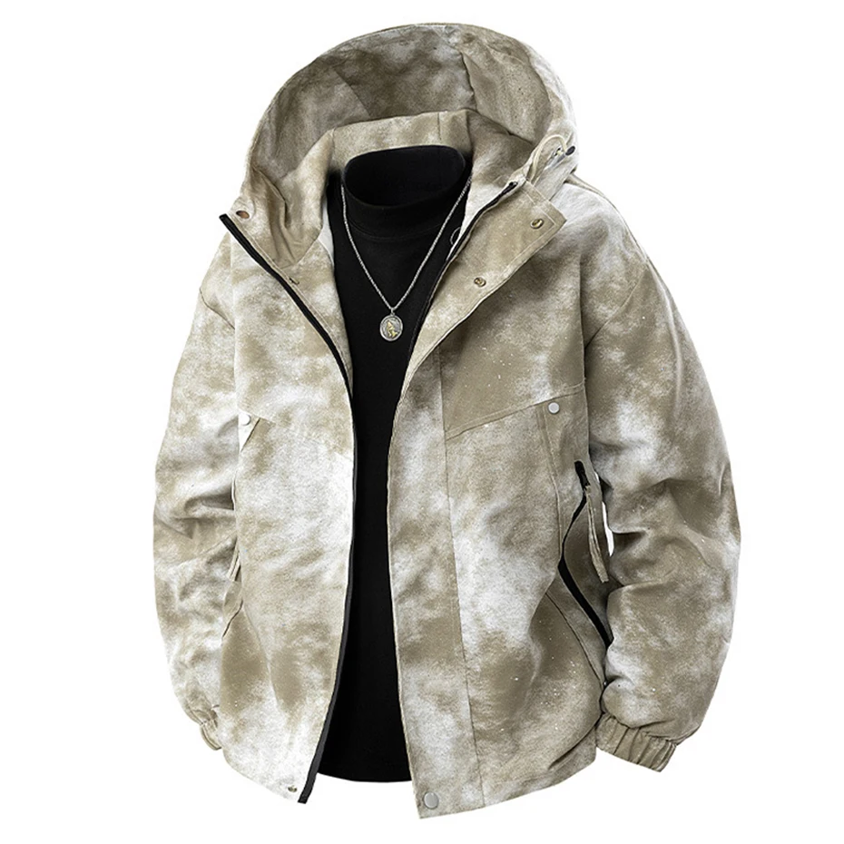 Tie Dye Jacket Men 8XL 9XL Plus Size Camouflage Camp Jacket Coat Male Fashion Casual Camo Outerwear Big Size 9XL