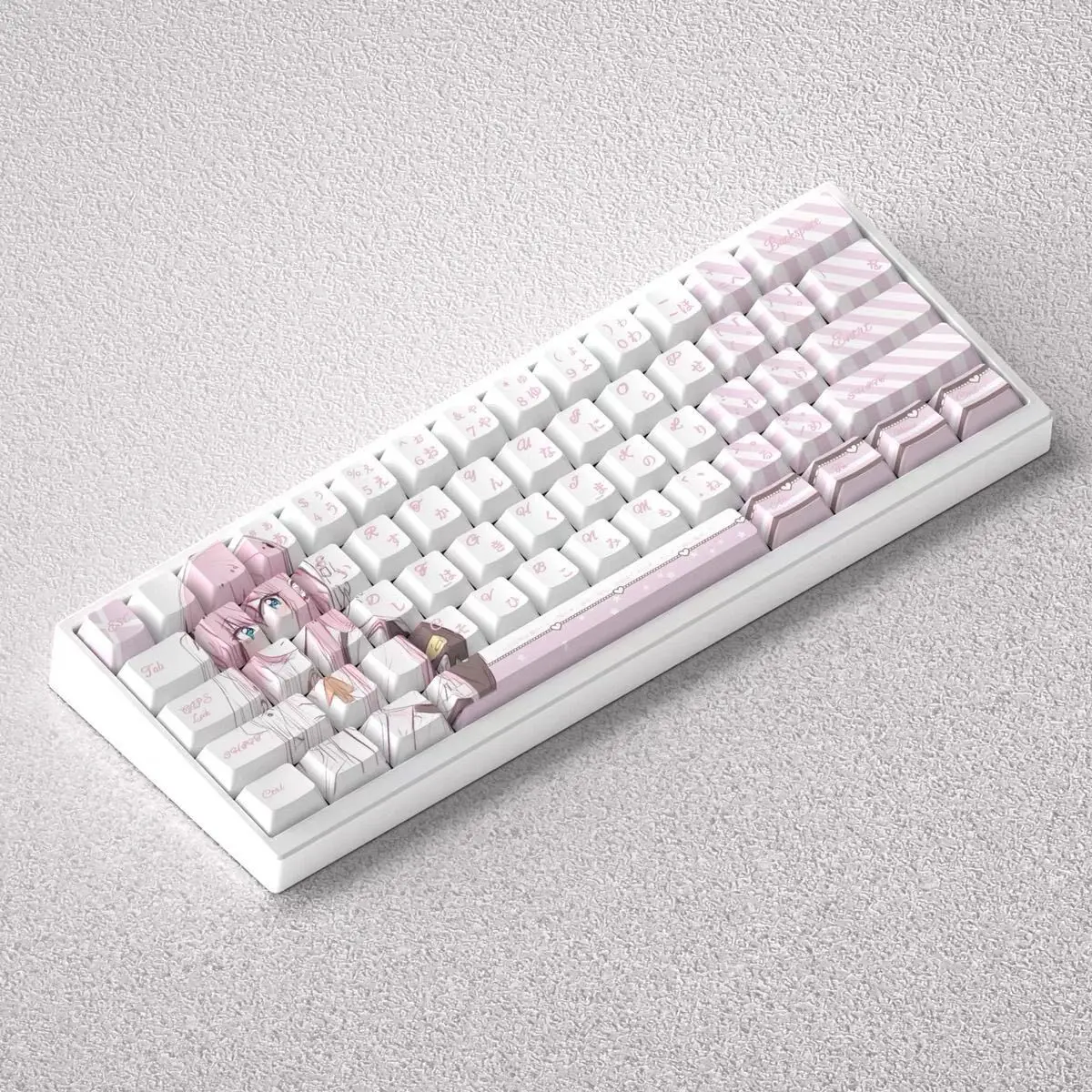 Custom Cost-Effective Cheerful Pastel Maiden Cherry Profile Anime Top Print Non-Translucent PBT Keycap Gift