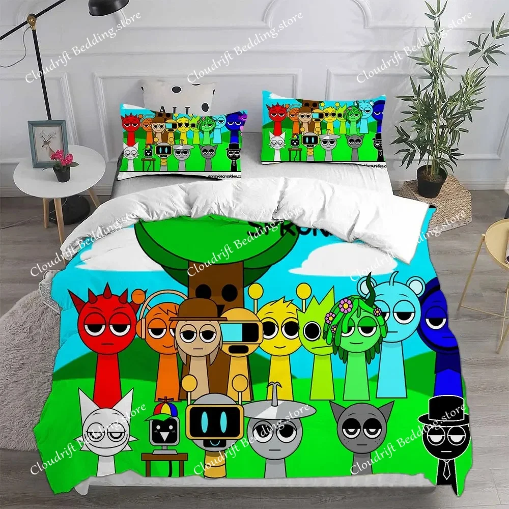 New 3d Print Game Sprunki Bedding Sets Bed Cover Comforter Duvet Cover Pillow Case Kids Adult Bedroom Decoration