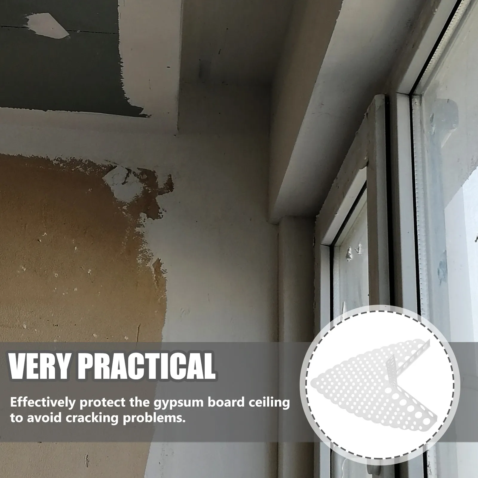 5Pcs Pe Board Ceiling Crack Prevention Corner Guard for Gypsum Wall Inside Corners Wall Edges Protector Household Corner