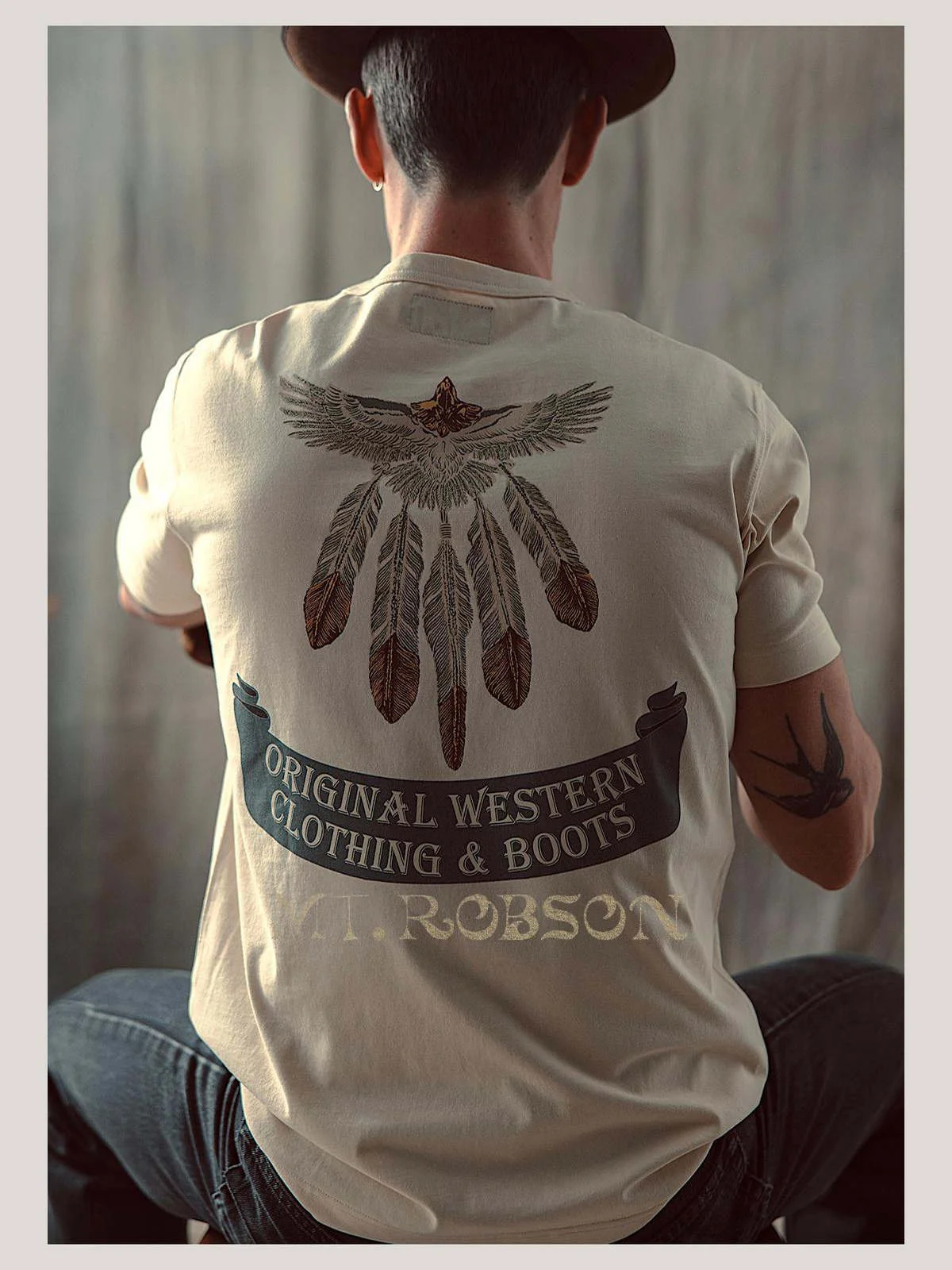 

Popular [Song of the Eagle] American retro T-shirt short-sleeved cotton classic round-neck short Tee9.5oz