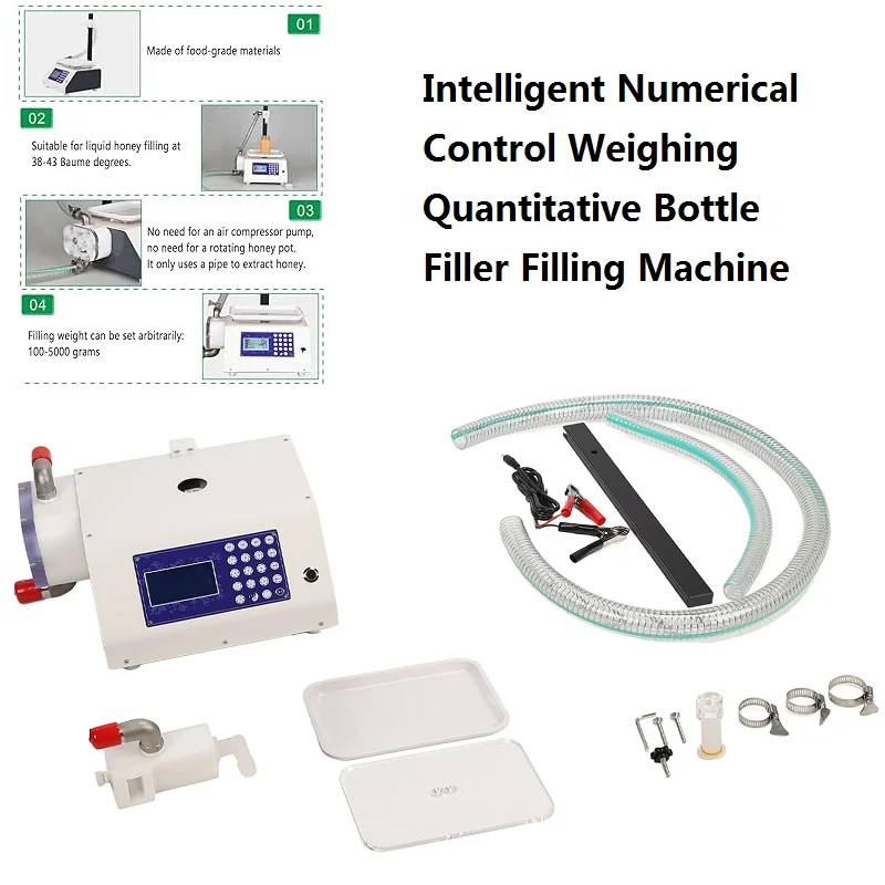

Honey Filling Machine Automatic Weighing Bottle Filler Gear Pump100g~5000g Filling Scale Viscous Paste Liquid Filling Machine
