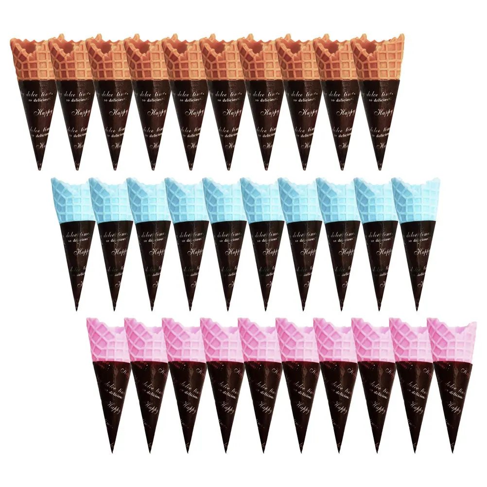 

30Pcs Simulated Ice Cream Cone Realistic Mini Ice Cream Cones for DIY Decor Craft Supplies Pretend Play Food Home Kitchen