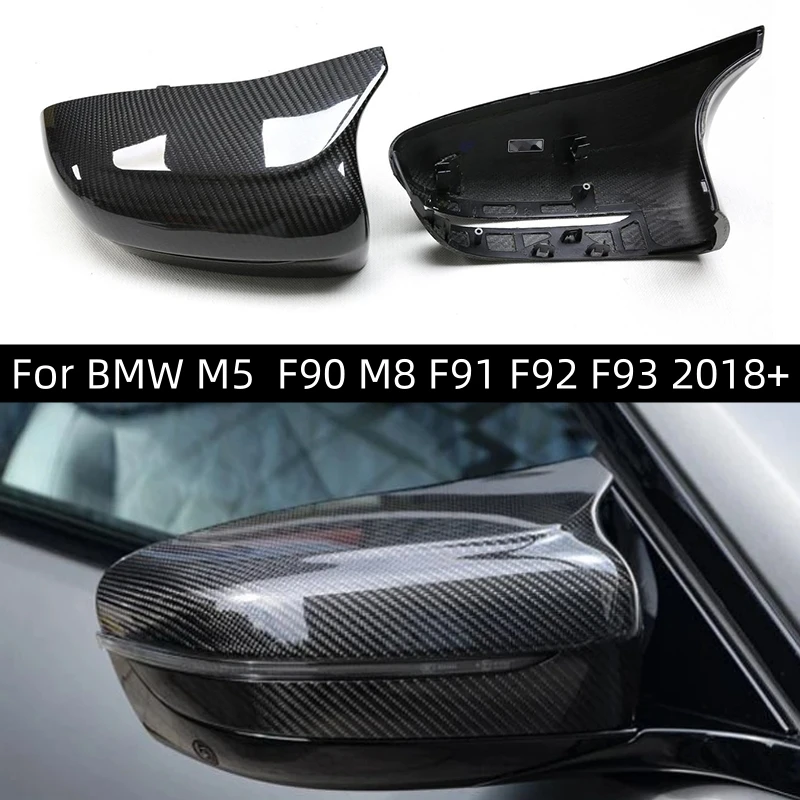 

LHD Rearview Mirror Cover for BMW M5 F90 M8 F91 F92 2018-2023 Real Dry Carbon Fiber Side Mirror Shells Frame Case Protector