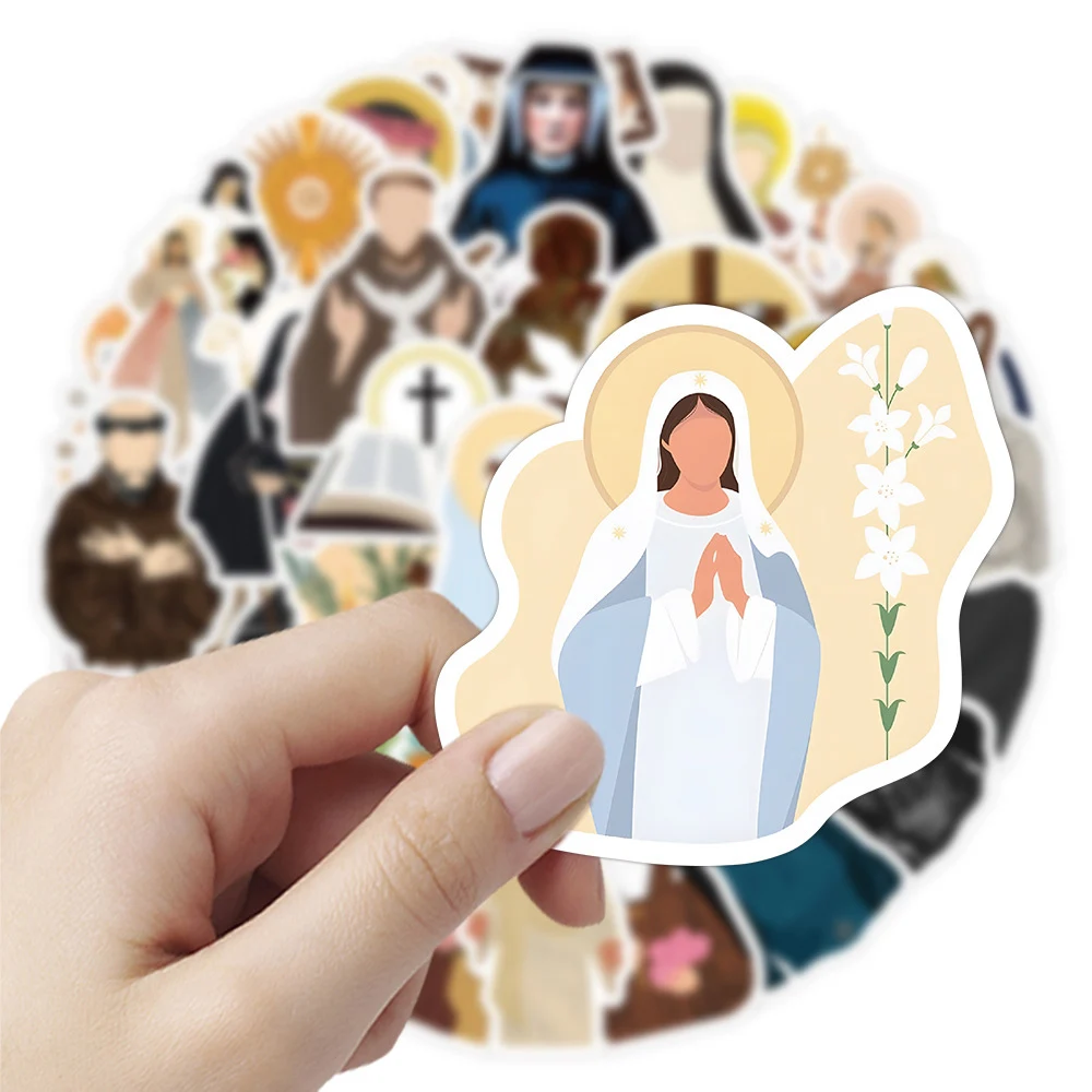 10/30/50pcs Monk nuns Cartoon Stickers Christian Graffiti Sticker Waterproof DIY Laptop Luggage Notebook Decals Decoration Gift